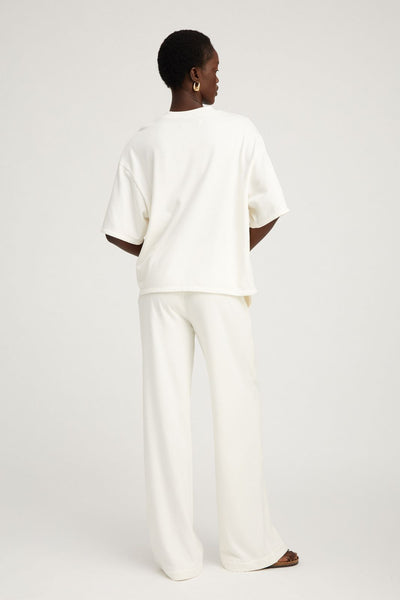 White Cotton Terry Baggy Sweatpants