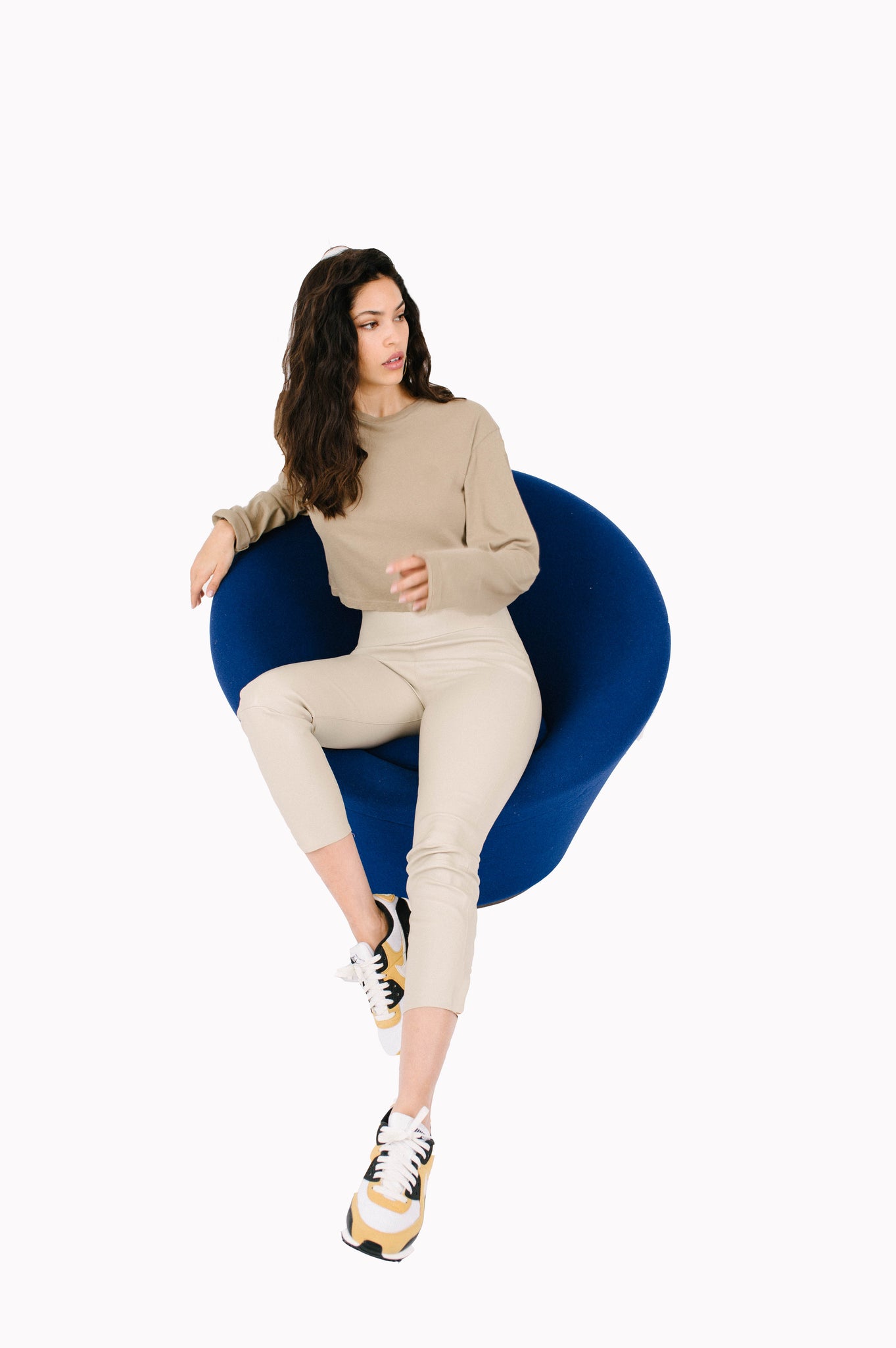 Sand Cotton Crop Long Sleeve Tee