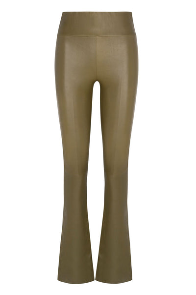 Moss Leather Micro Flare Pants