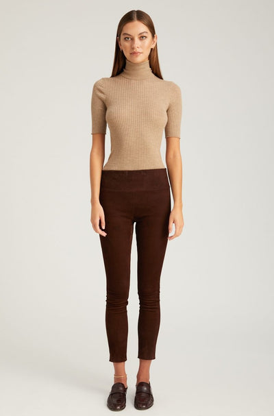 Mocha Suede Ankle Leggings