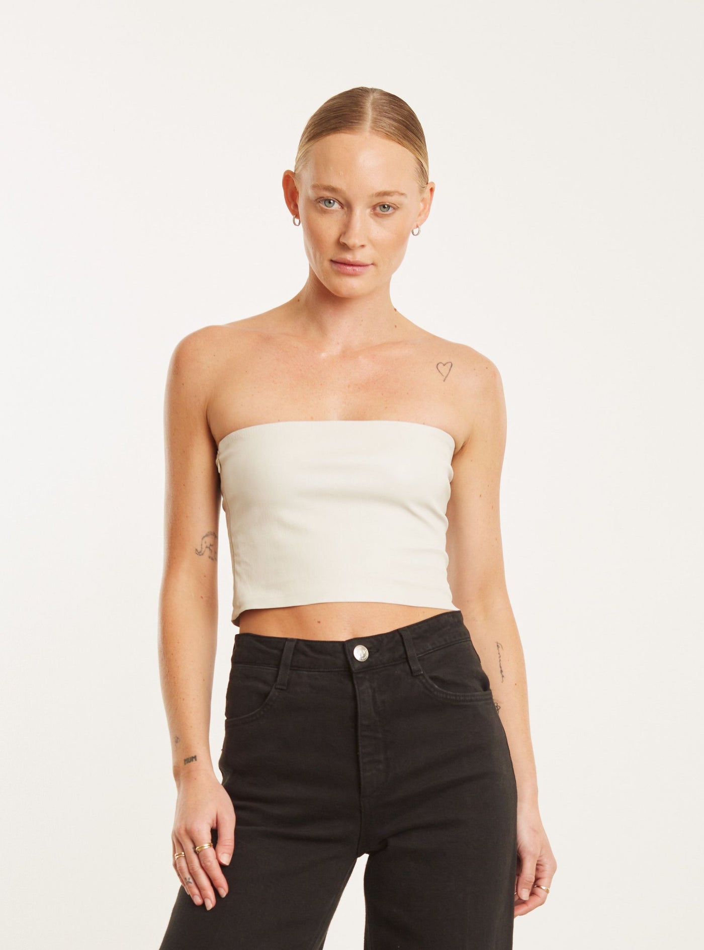 Chalk Leather Micro Tube Top