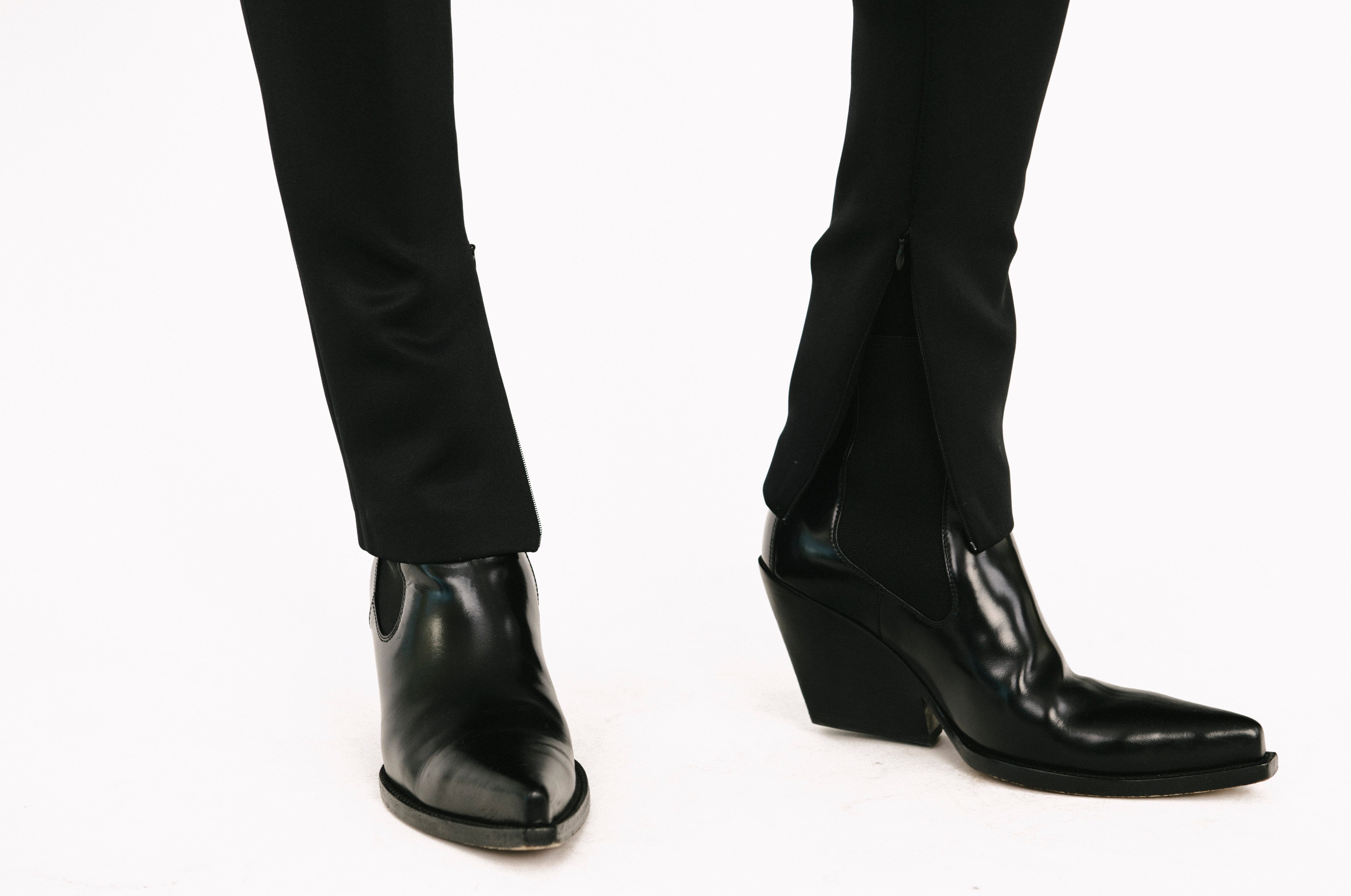 Black Scuba Ankle with Zipper