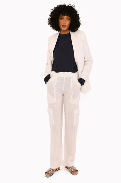 White Linen Blazer