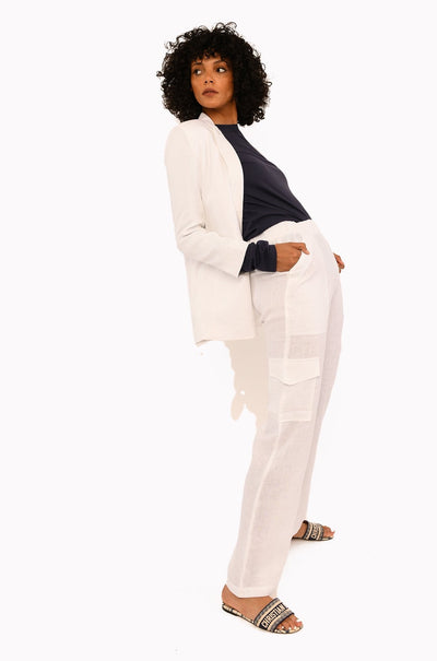 White Linen Blazer