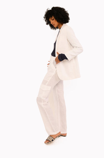 White Linen Blazer