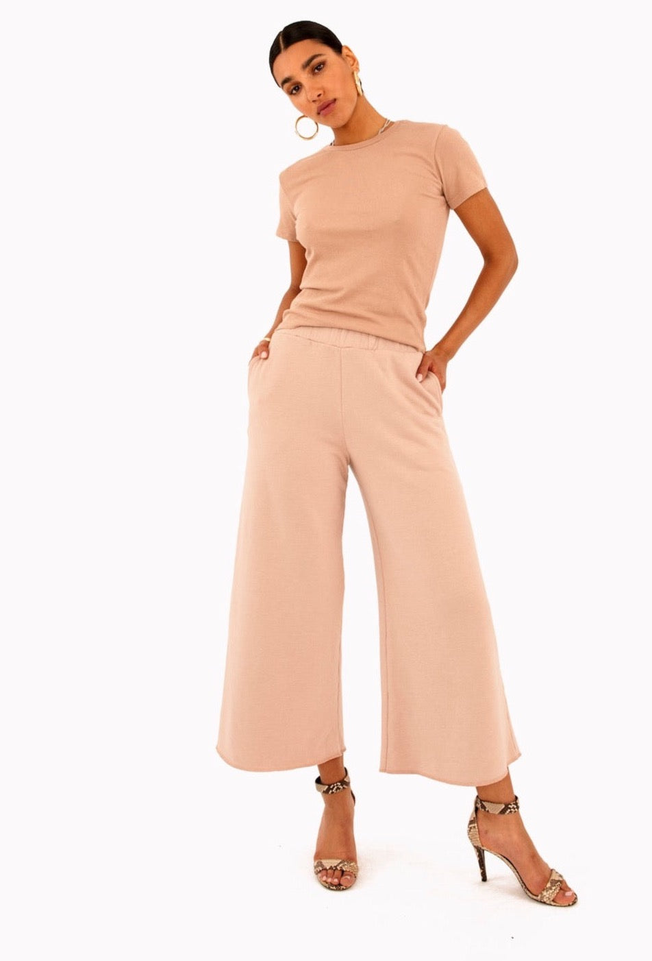 Dusty Pink Culotte Pants