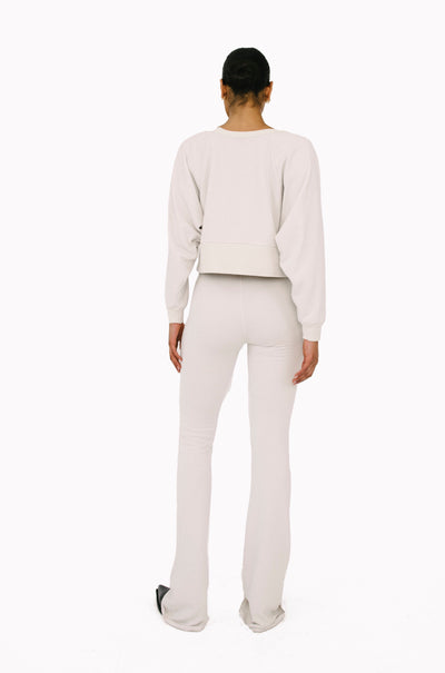 Vintage White Tri-Blend Micro Flare Pants