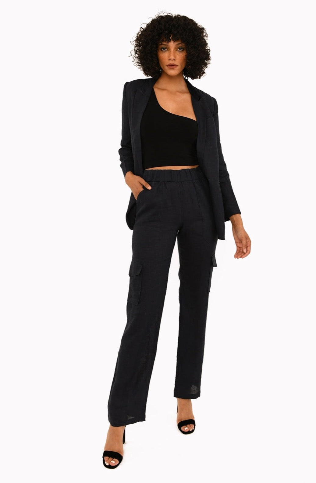 Navy Linen Blazer