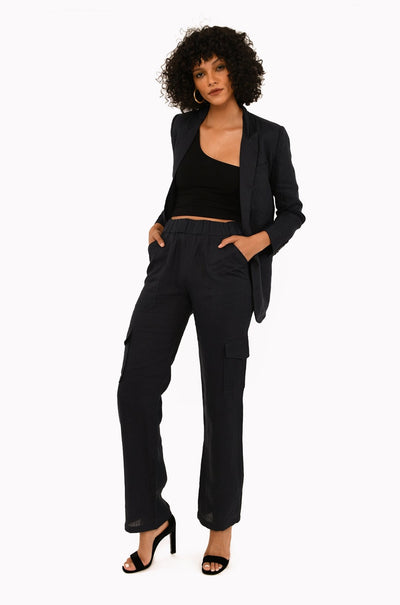 Navy Linen Blazer