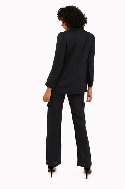 Navy Linen Blazer