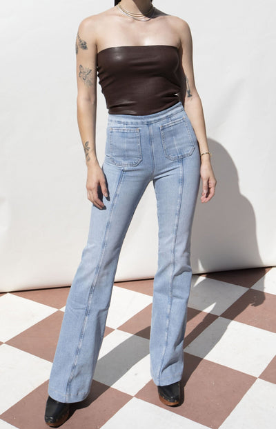 Francoise Patch Pocket Super Flare Denim
