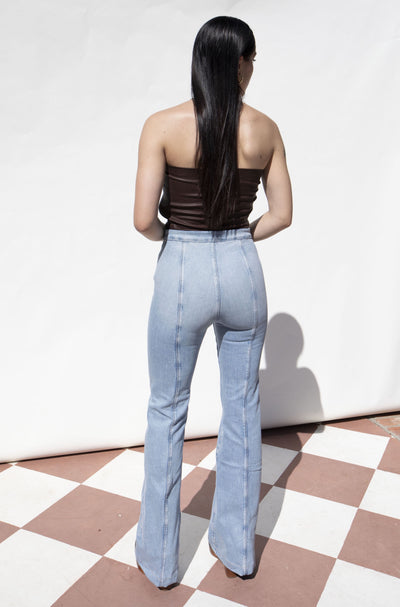 Francoise Patch Pocket Super Flare Denim
