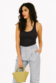 Faded Black Cotton Tank