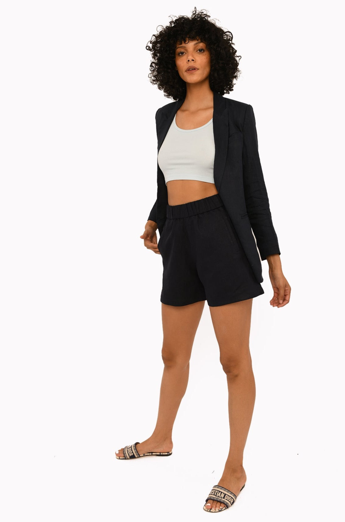 Baby Blue Cropped Rib Tank