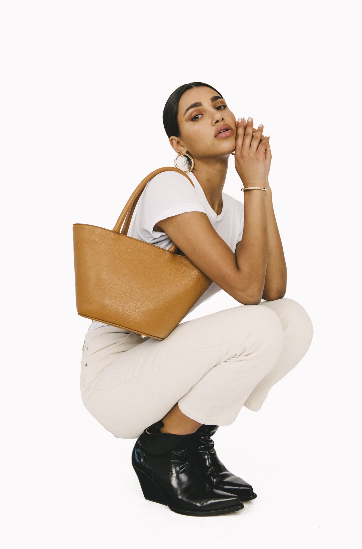 Camel Midi Panier Bag