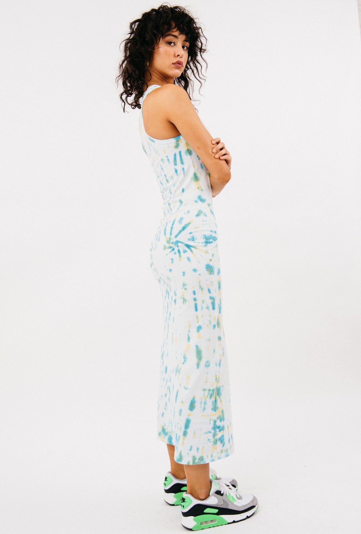Marine Tie Dye Cotton Maxi Dress