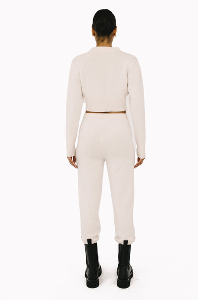 Vintage White Cashmere Cropped Sweater
