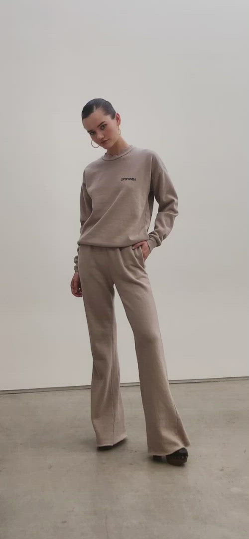 Khaki Fleece Tiny Logo Sweatshirt