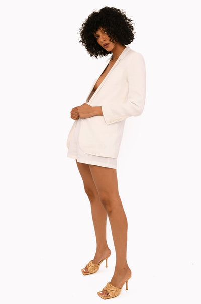 White Linen Blazer