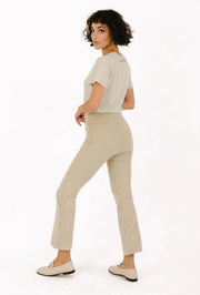 Off White Corduroy Crop Flare Pants