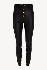 Black Leather 5 Pocket Pants