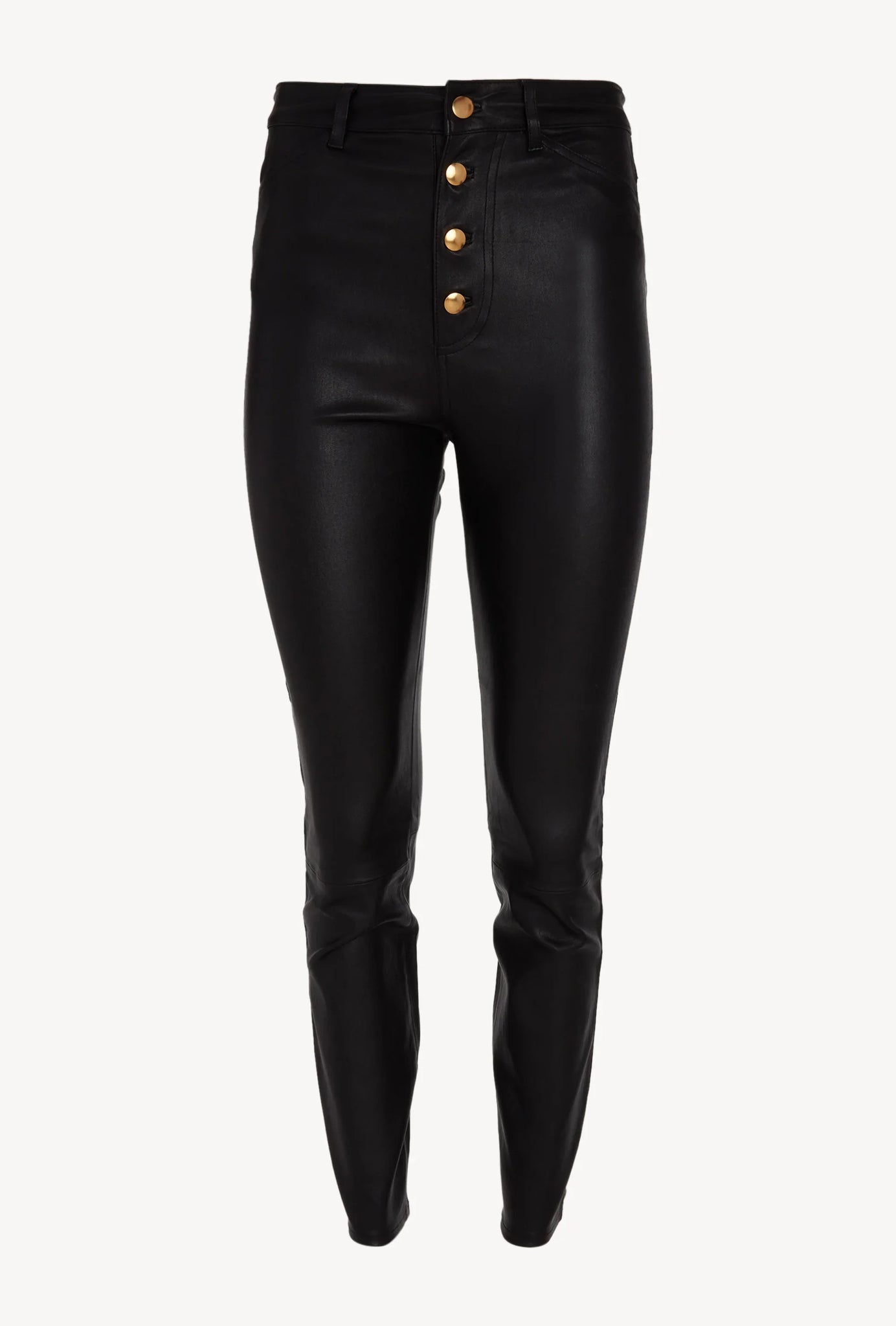 Black Leather 5 Pocket Pants