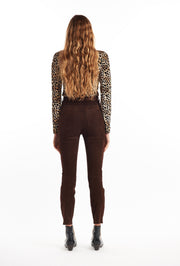 Chocolate Suede 5 Pocket Ankle Pants
