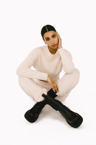 Vintage White Cashmere Sweatpants