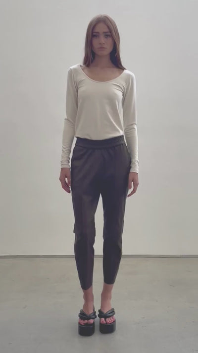 Loden Leather Slim Fit Joggers