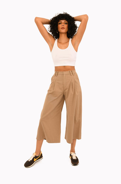 Sand Twill Culotte Trousers