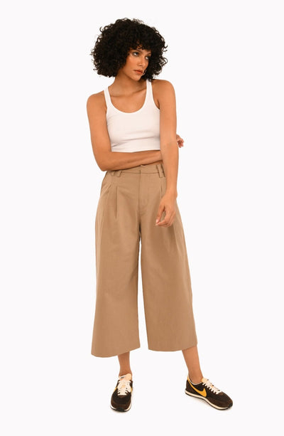 Sand Twill Culotte Trousers