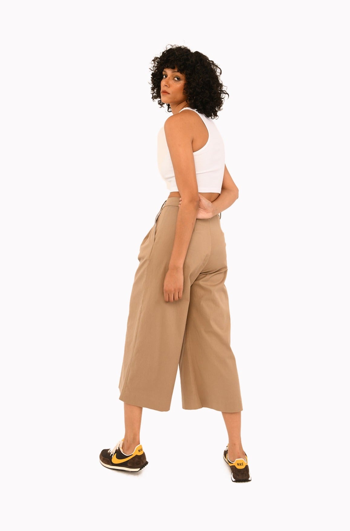 Sand Twill Culotte Trousers
