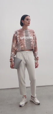 Desert Dusk Cotton Cropped Logo Sweatshirt