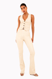 Off-White Leather Micro Flare Pants