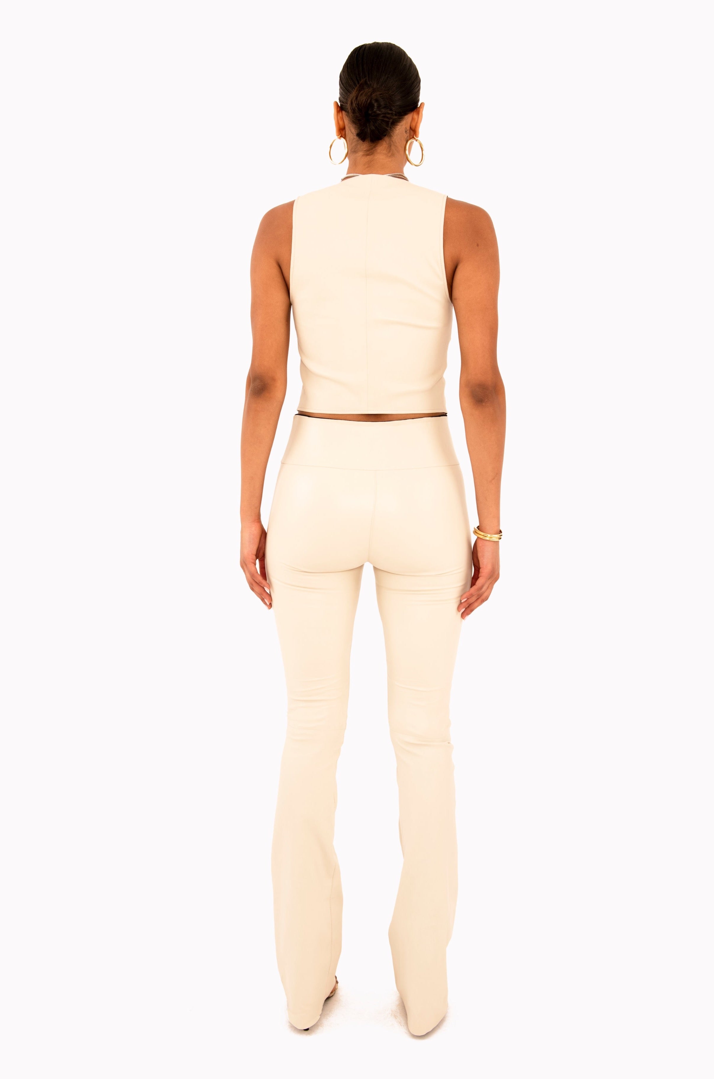Off-White Leather Micro Flare Pants