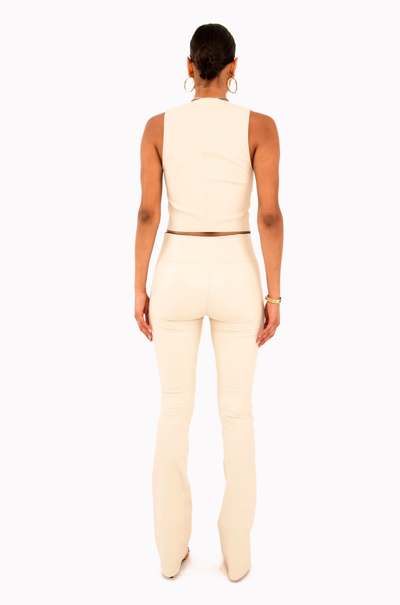 Off-White Leather Micro Flare Pants
