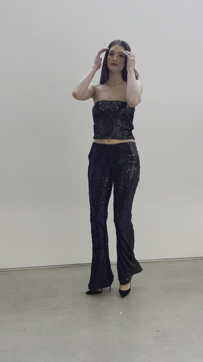 Black Sequin Tube Top
