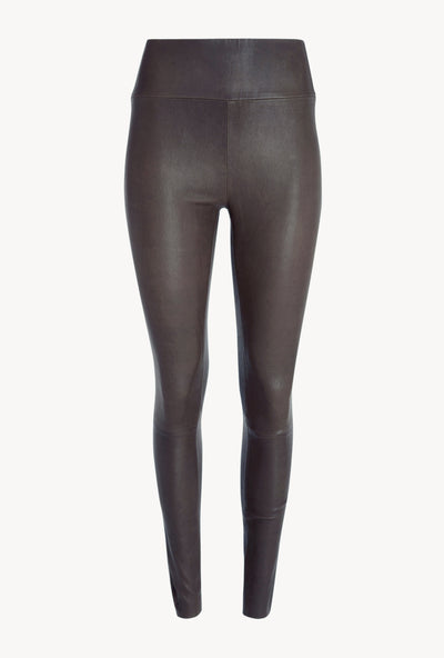 Anthracite Leather Ankle Legging