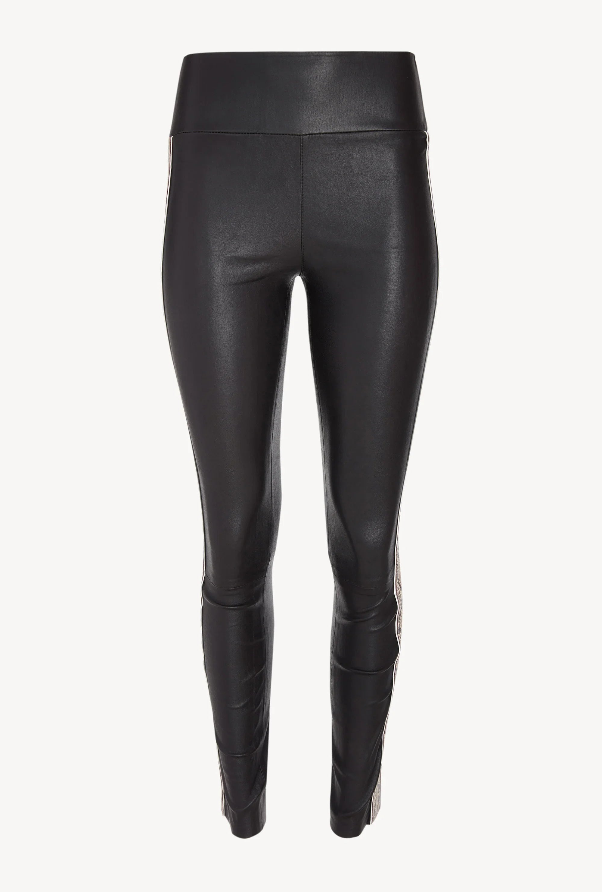 Black Snake Leather Ankle Legging