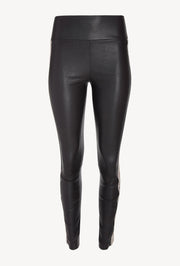 Black Snake Leather Ankle Legging