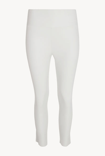 White Leather Crop Leggings