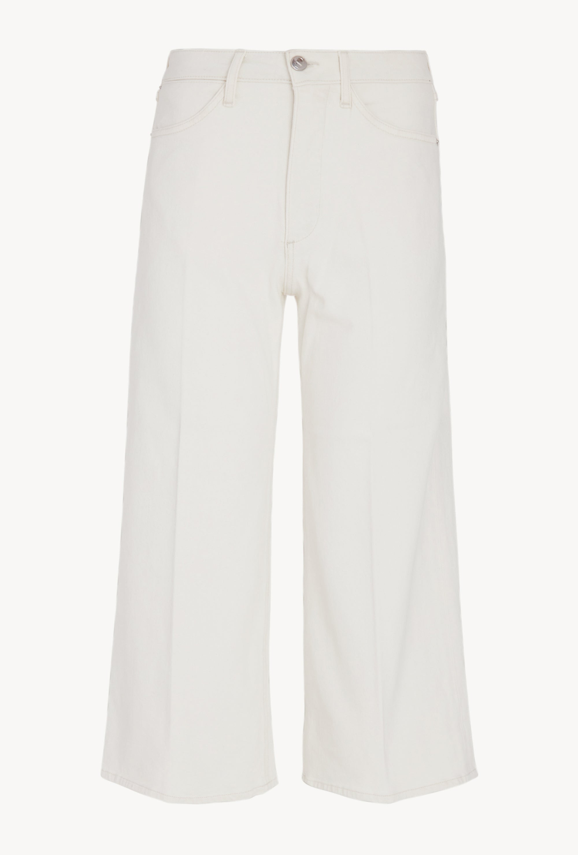 Earhart White Denim Culotte Pants