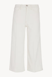 Earhart White Denim Culotte Pants