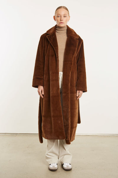Brown Faux Fur Robe