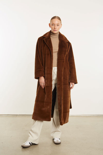 Brown Faux Fur Robe