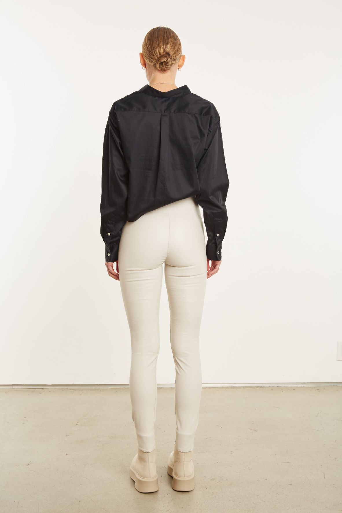 Black Cropped Button Up