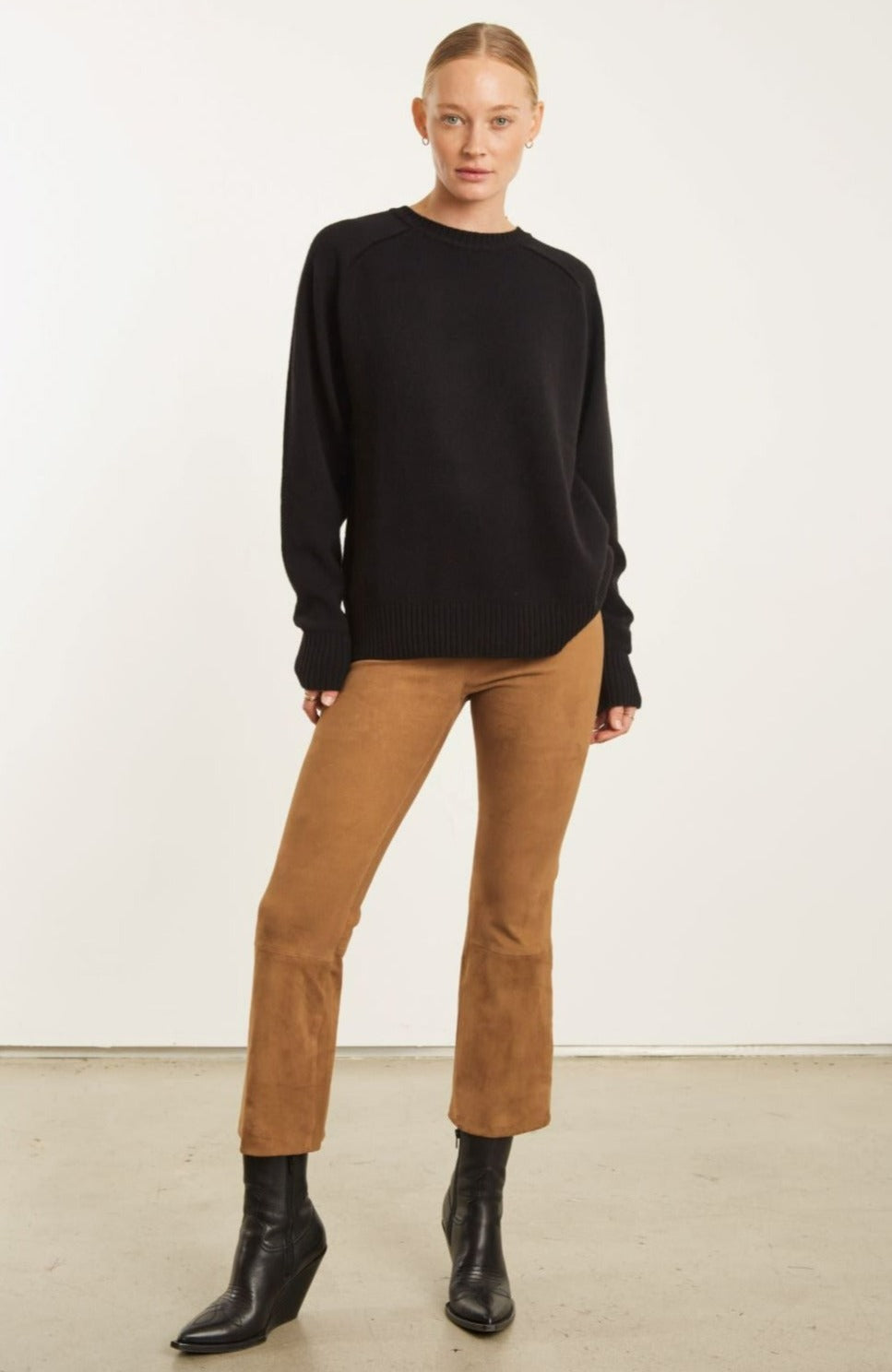 Black Cashmere Boyfriend Sweater