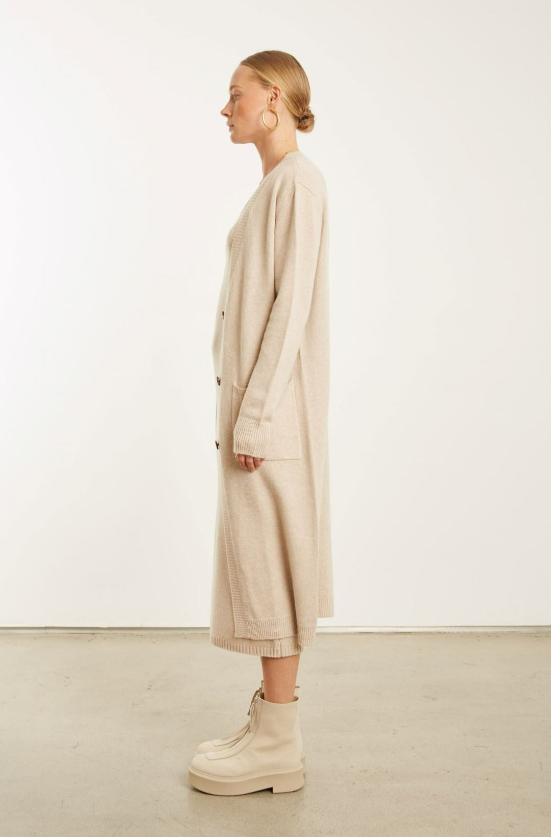 Oat Cashmere Long Cardigan