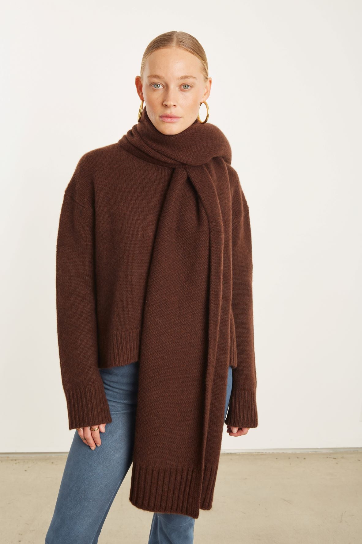 SPRWMN Luxury Cashmere | Wrap Scarf - Brown