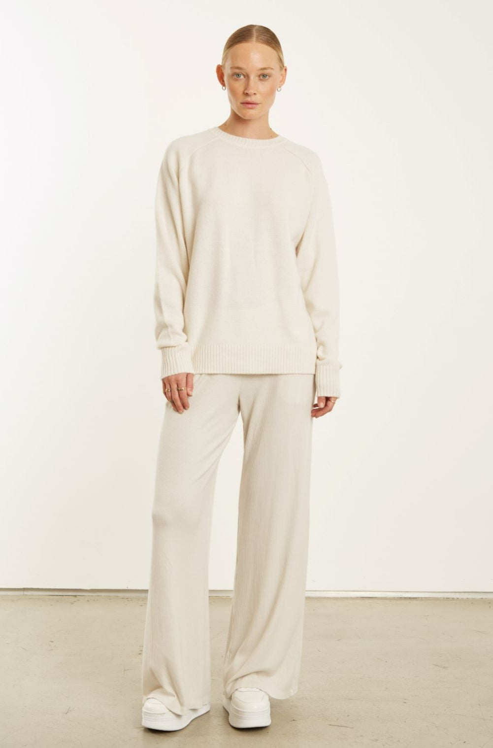 Ivory Cashmere Boyfriend Sweater